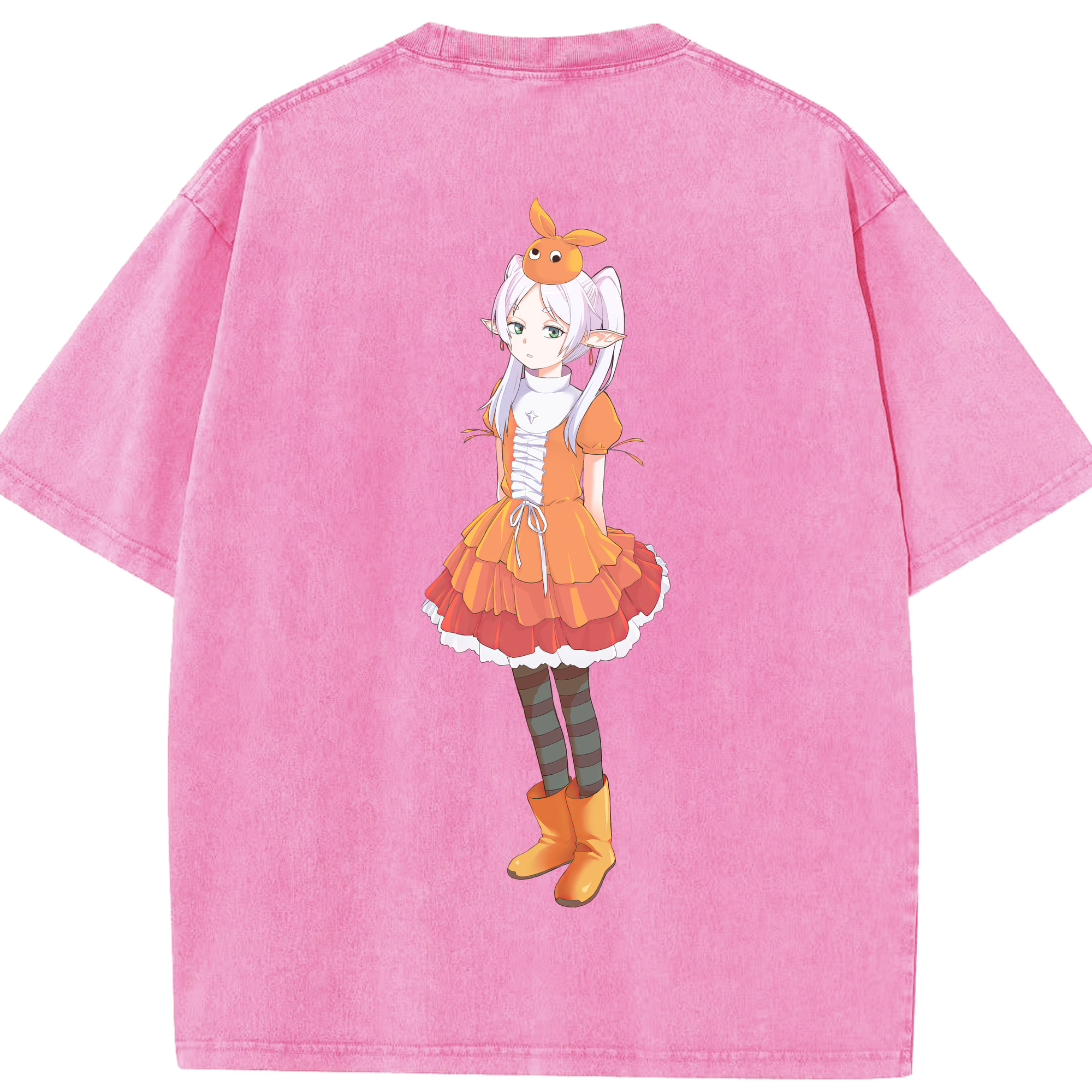 （画像用） 葬送のフリーレン Frieren 綿100% ヴィンテージ風 半袖Tシャツ（背面プリント）